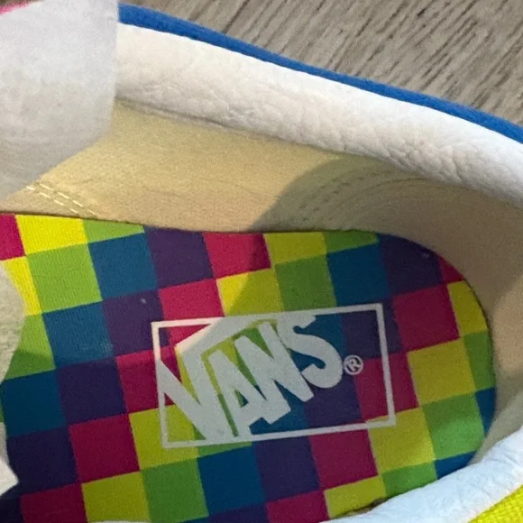 Vans Kids Sneakers in Pink, Blue, and Yellow - Picture 2 of 6